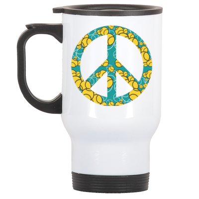 Tennis Peace Sign Stainless Steel Travel Mug