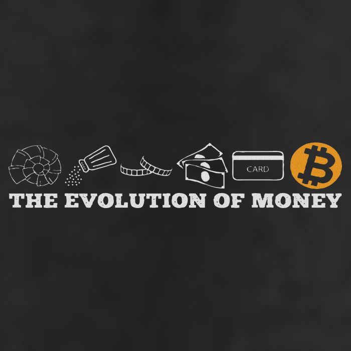 The Evolution Of Money Bitcoin Btc Crypto Cryptocurrency 7 Panel Mesh Trucker Snapback Hat