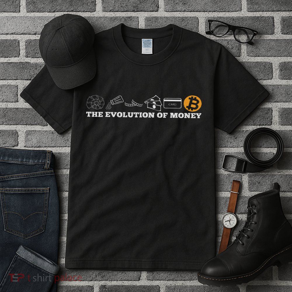The Evolution Of Money Bitcoin Btc Crypto Cryptocurrency Tall T-Shirt