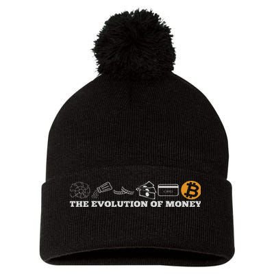 The Evolution Of Money Bitcoin Btc Crypto Cryptocurrency Pom Pom 12in Knit Beanie