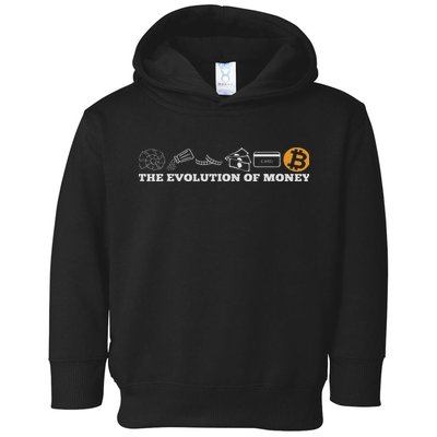The Evolution Of Money Bitcoin Btc Crypto Cryptocurrency Toddler Hoodie