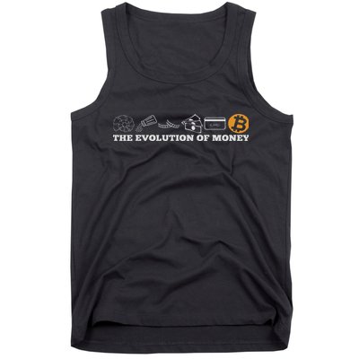 The Evolution Of Money Bitcoin Btc Crypto Cryptocurrency Tank Top
