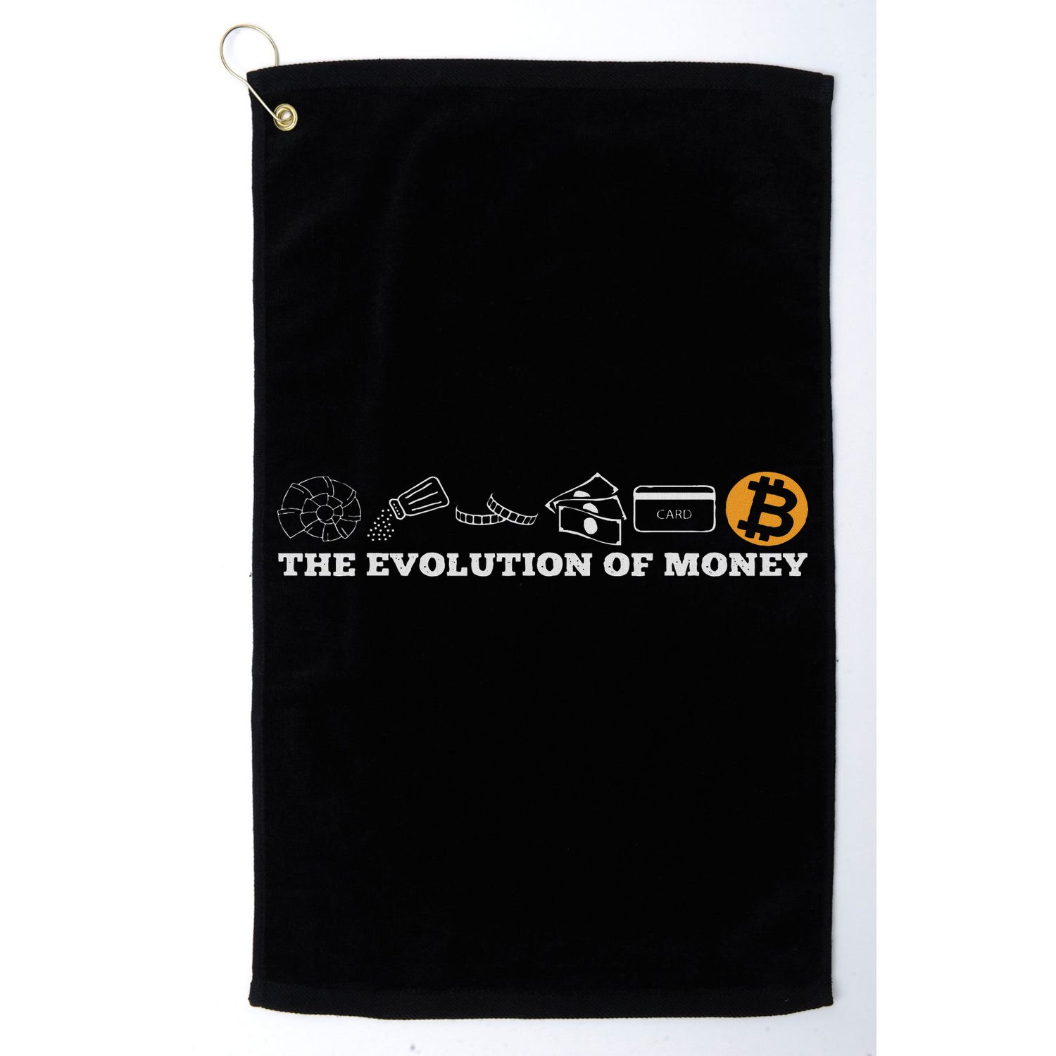The Evolution Of Money Bitcoin Btc Crypto Cryptocurrency Golf Towel
