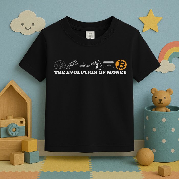 The Evolution Of Money Bitcoin Btc Crypto Cryptocurrency Toddler T-Shirt