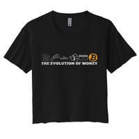The Evolution Of Money Bitcoin Btc Crypto Cryptocurrency Women's Crop Top Tee