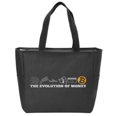 The Evolution Of Money Bitcoin Btc Crypto Cryptocurrency Zip Tote Bag