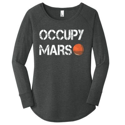 The Explorer Occupy Mars Space Women's Perfect Tri Tunic Long Sleeve Shirt