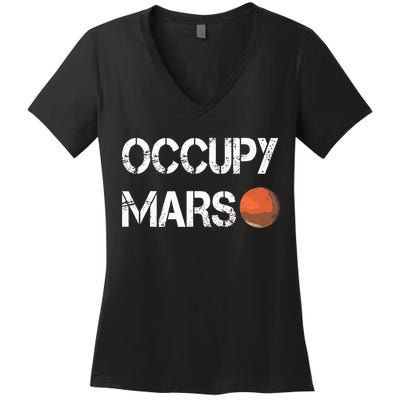 The Explorer Occupy Mars Space Women's V-Neck T-Shirt