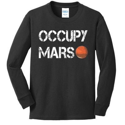 The Explorer Occupy Mars Space Kids Long Sleeve Shirt