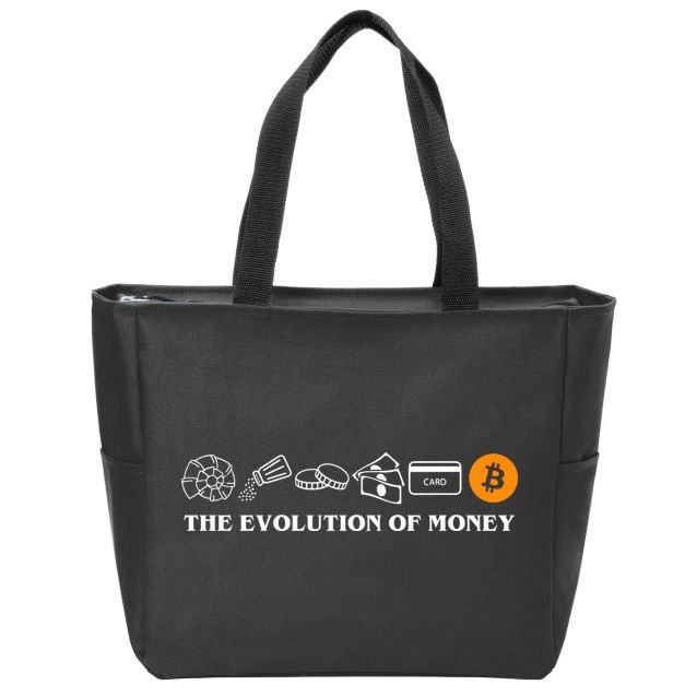 The Evolution Of Money Bitcoin Crypto Zip Tote Bag