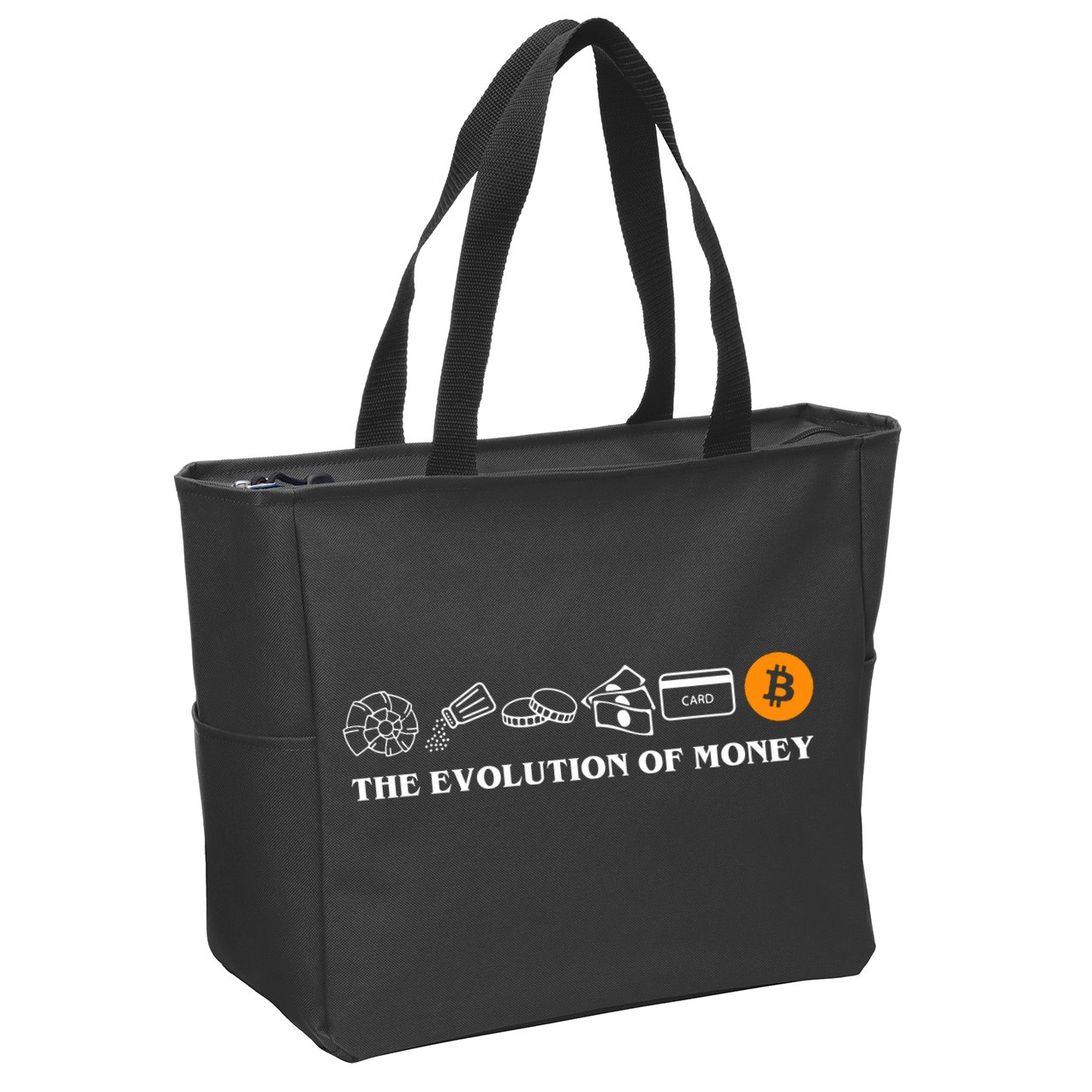 The Evolution Of Money Bitcoin Crypto Zip Tote Bag