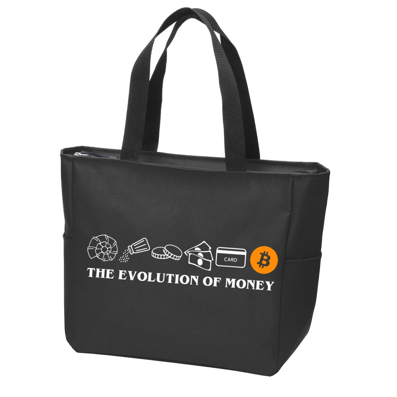 The Evolution Of Money Bitcoin Crypto Zip Tote Bag