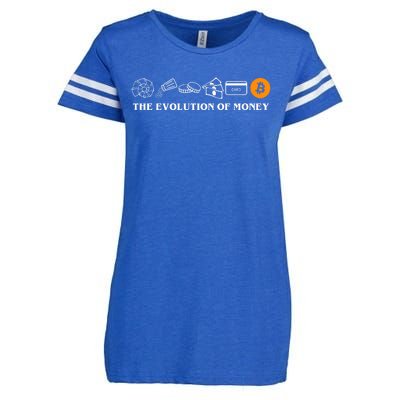 The Evolution Of Money Bitcoin Crypto Enza Ladies Jersey Football T-Shirt