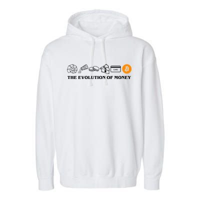 The Evolution Of Money Bitcoin Crypto Garment-Dyed Fleece Hoodie