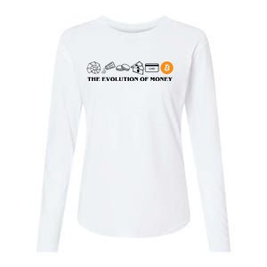 The Evolution Of Money Bitcoin Crypto Womens Cotton Relaxed Long Sleeve T-Shirt