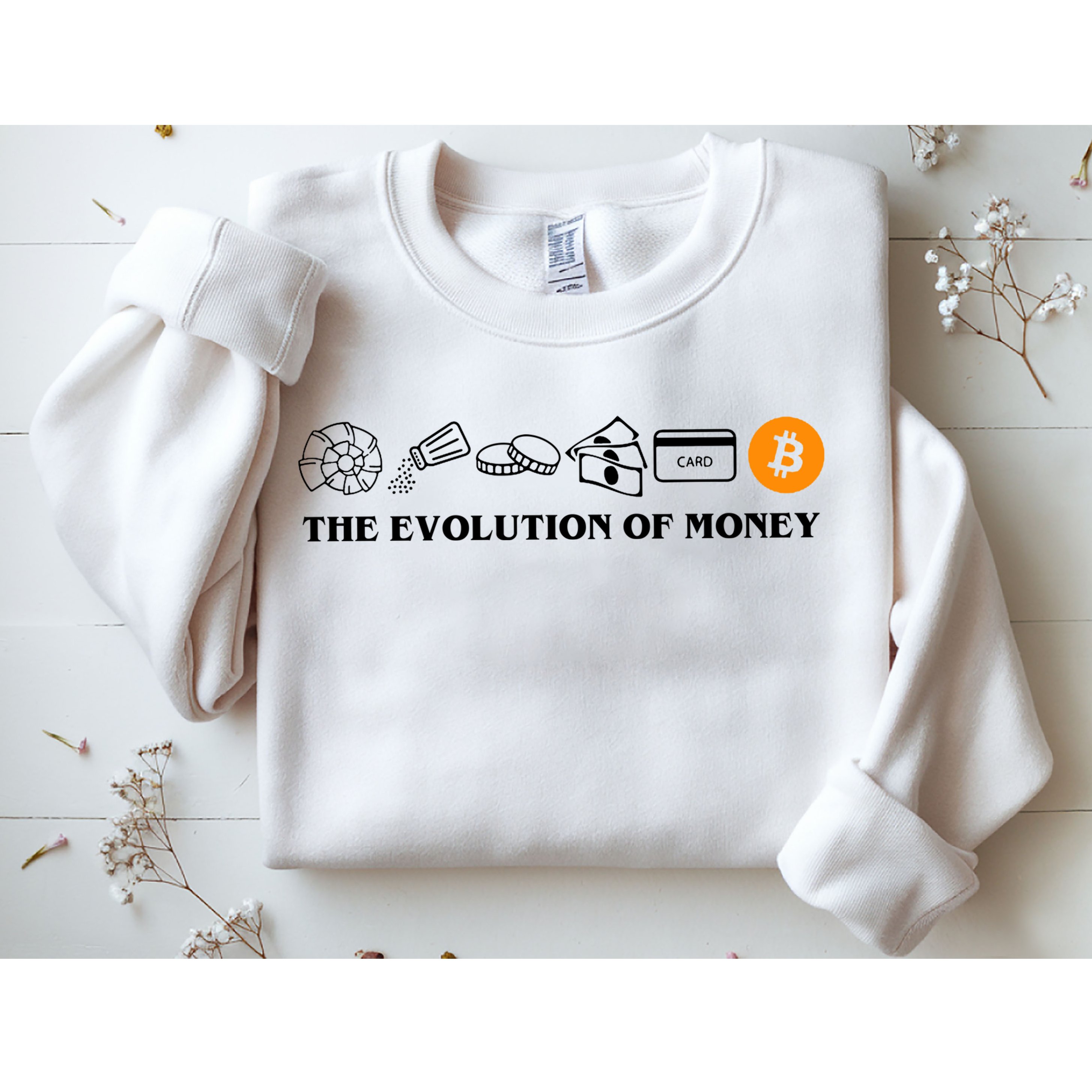 The Evolution Of Money Bitcoin Crypto Sweatshirt