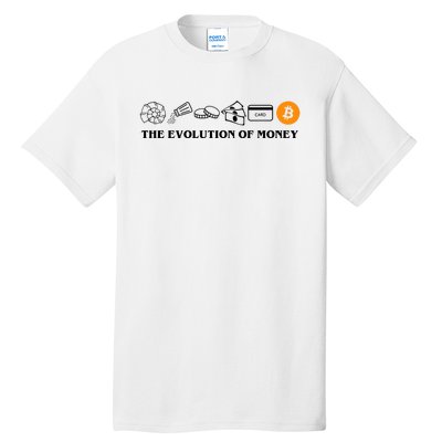 The Evolution Of Money Bitcoin Crypto Tall T-Shirt