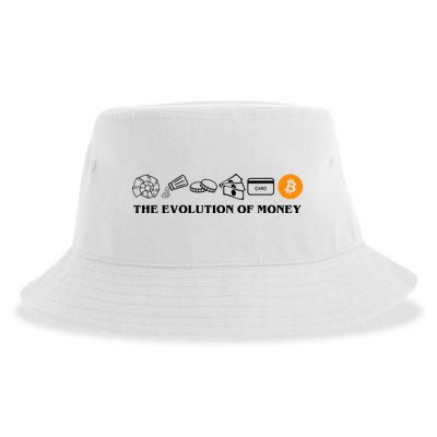 The Evolution Of Money Bitcoin Crypto Sustainable Bucket Hat