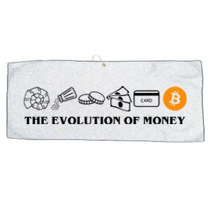 The Evolution Of Money Bitcoin Crypto Large Microfiber Waffle Golf Towel