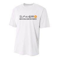 The Evolution Of Money Bitcoin Crypto Youth Performance Sprint T-Shirt