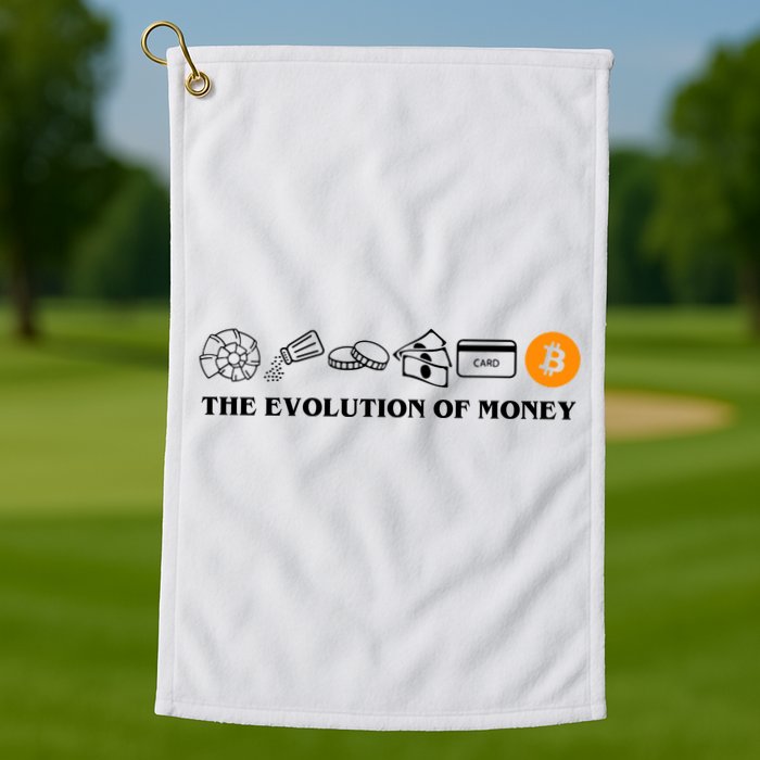 The Evolution Of Money Bitcoin Crypto Golf Towel