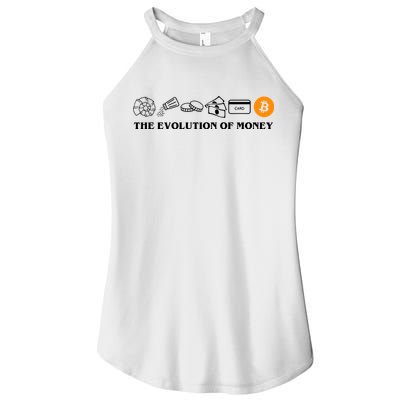 The Evolution Of Money Bitcoin Crypto Women's Perfect Tri Rocker Tank