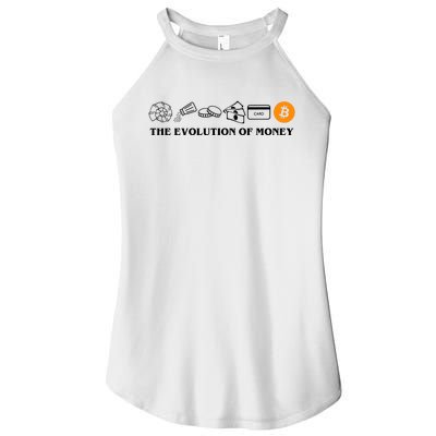 The Evolution Of Money Bitcoin Crypto Women’s Perfect Tri Rocker Tank