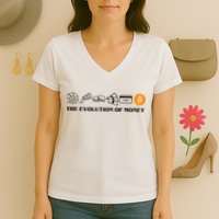 The Evolution Of Money Bitcoin Crypto Women's V-Neck T-Shirt