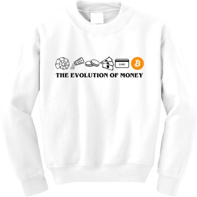 The Evolution Of Money Bitcoin Crypto Kids Sweatshirt