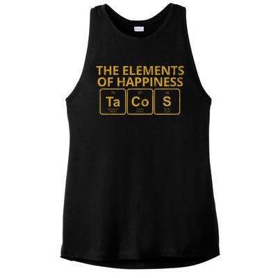 The Elements Of Happiness Taco Lover Ladies PosiCharge Tri-Blend Wicking Tank