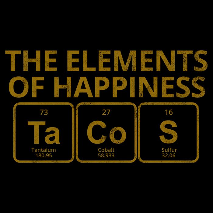 The Elements Of Happiness Taco Lover Mug