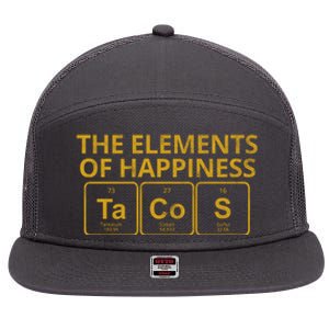 The Elements Of Happiness Taco Lover 7 Panel Mesh Trucker Snapback Hat