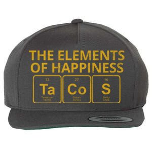 The Elements Of Happiness Taco Lover Wool Snapback Cap