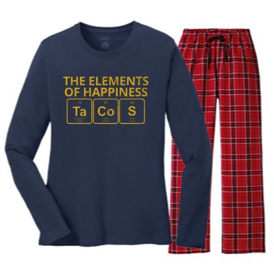 The Elements Of Happiness Taco Lover Women's Long Sleeve Flannel Pajama Set 