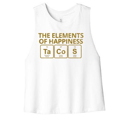 The Elements Of Happiness Taco Lover Women's Racerback Cropped Tank