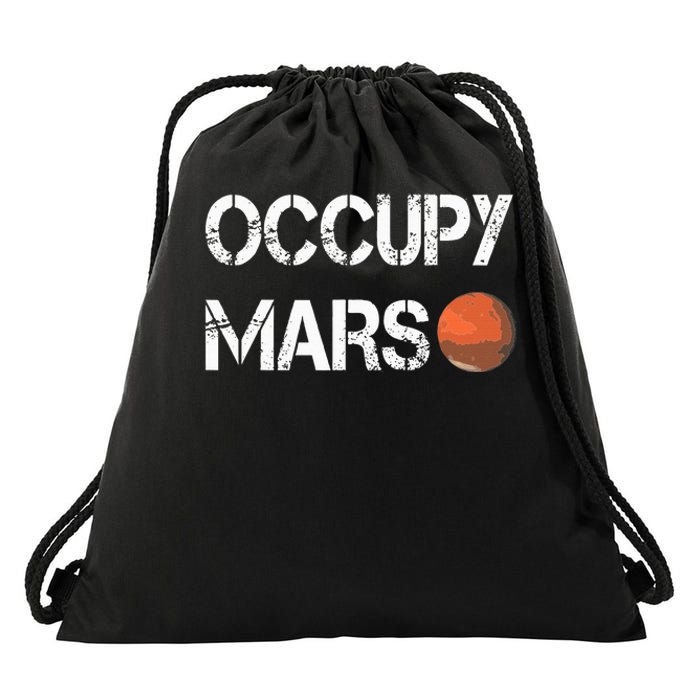 The Explorer Occupy Mars Space Drawstring Bag