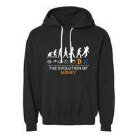 The Evolution Of Money Funny Bitcoin Ripple Xrp To The Moon Garment-Dyed Fleece Hoodie