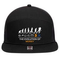 The Evolution Of Money Funny Bitcoin Ripple Xrp To The Moon 7 Panel Mesh Trucker Snapback Hat