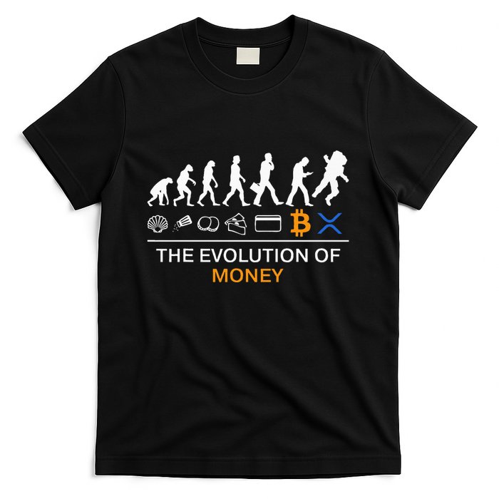 The Evolution Of Money Funny Bitcoin Ripple Xrp To The Moon T-Shirt