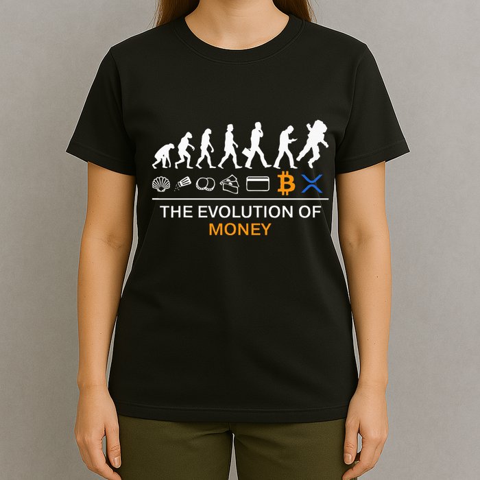 The Evolution Of Money Funny Bitcoin Ripple Xrp To The Moon T-Shirt