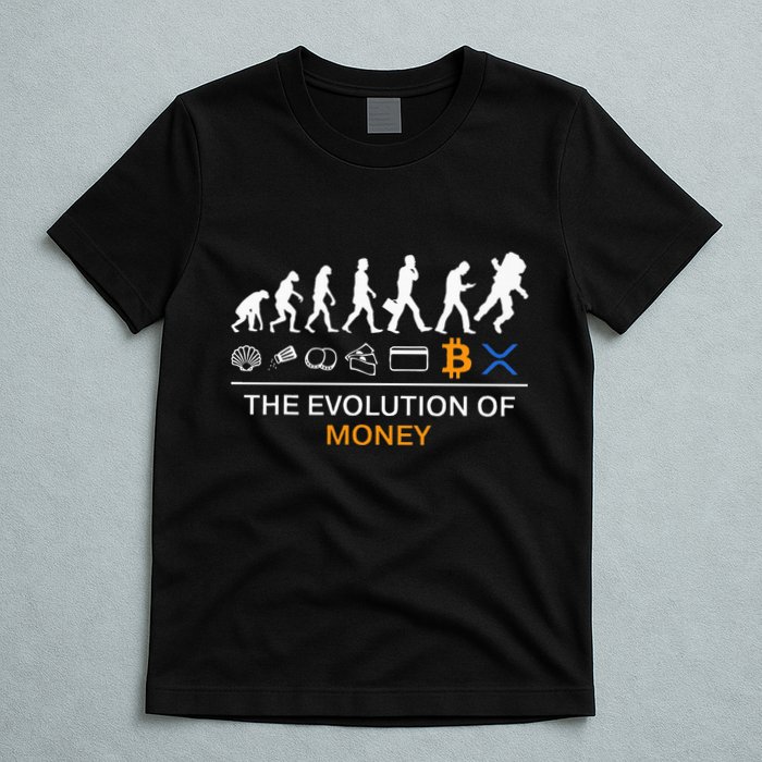 The Evolution Of Money Funny Bitcoin Ripple Xrp To The Moon T-Shirt