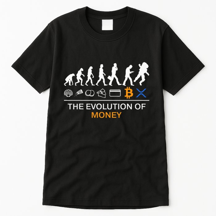 The Evolution Of Money Funny Bitcoin Ripple Xrp To The Moon Tall T-Shirt