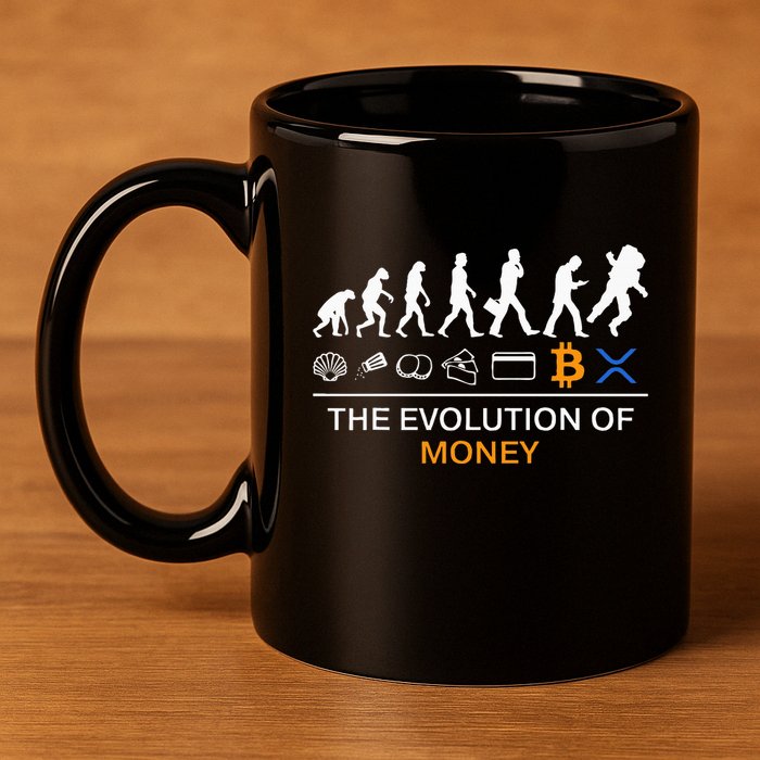The Evolution Of Money Funny Bitcoin Ripple Xrp To The Moon 11oz C Handle Ceramic Mug