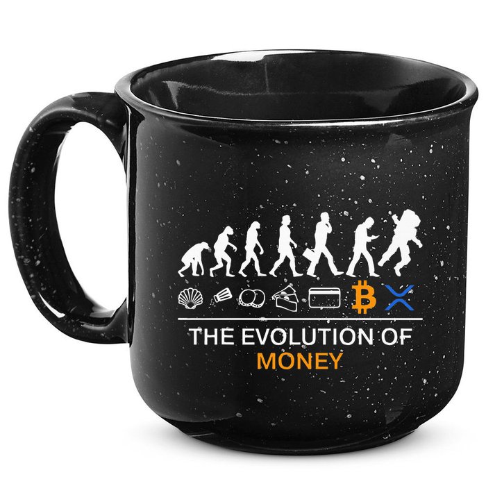 The Evolution Of Money Funny Bitcoin Ripple Xrp To The Moon 15oz Campfire Ceramic Mug