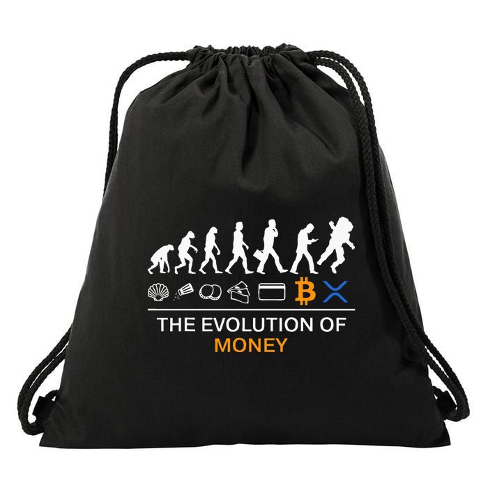 The Evolution Of Money Funny Bitcoin Ripple Xrp To The Moon Drawstring Bag