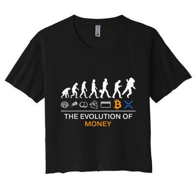 The Evolution Of Money Funny Bitcoin Ripple Xrp To The Moon Crop Top