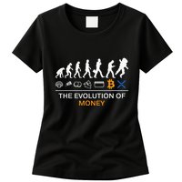 The Evolution Of Money Funny Bitcoin Ripple Xrp To The Moon Womens T-Shirt