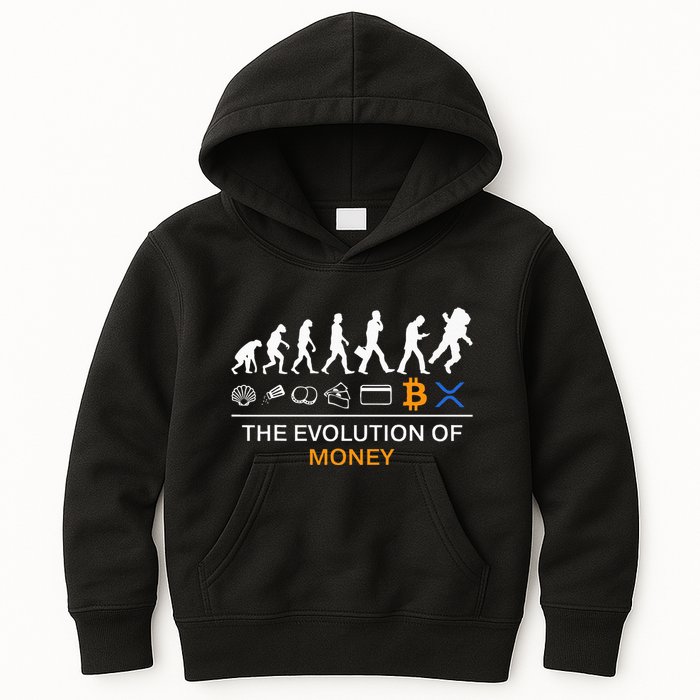 The Evolution Of Money Funny Bitcoin Ripple Xrp To The Moon Kids Hoodie