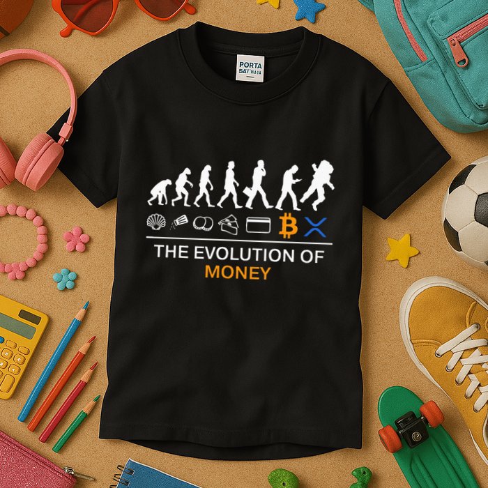 The Evolution Of Money Funny Bitcoin Ripple Xrp To The Moon Kids T-Shirt