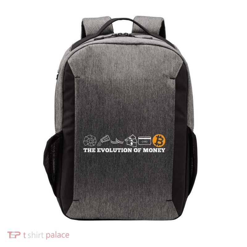 The Evolution Of Money Bitcoin Btc Crypto Cryptocurrency Vector Backpack